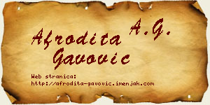 Afrodita Gavović vizit kartica